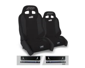 PRP Seats Enduro Elite Suspension Seat Crawl Edition Kit Pair Black Jeep Wrangler CJ7 | YJ