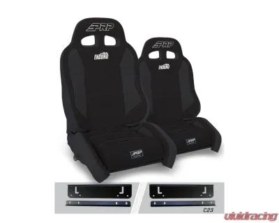 PRP Seats Enduro Elite Suspension Seat Crawl Edition Kit Pair Black Jeep Wrangler CJ7 | YJ - A90010-C32-50