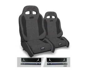 PRP Seats Enduro Elite Suspension Seat Crawl Edition Kit Pair Gray Jeep Wrangler CJ7 | YJ