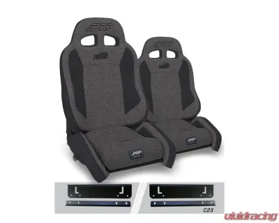 PRP Seats Enduro Elite Suspension Seat Crawl Edition Kit Pair Gray Jeep Wrangler CJ7 | YJ - A90010-C32-54