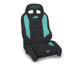 PRP Seats EnduroCrawl Reclining Suspension Seat Black and Teal Vinyl Driver