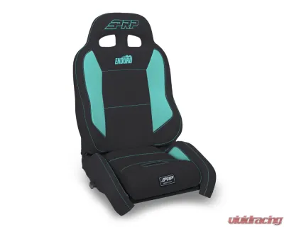 PRP Seats EnduroCrawl Reclining Suspension Seat Black and Teal Vinyl Driver - A9001044-201-238