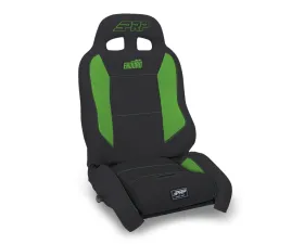 PRP Seats EnduroCrawl Reclining Suspension Seat Black and Green Vinyl Passenger