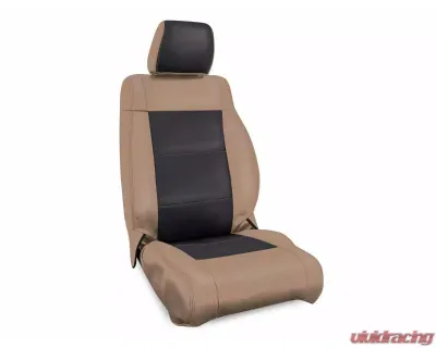 PRP Seats Front Seat Covers Pair Black & Tan for Jeep Wrangler JK 2011-2012 2/4 Door - B019-04