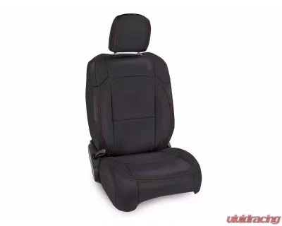 PRP Seats Black with Red Stitching Front Seat Covers Pair for Jeep Wrangler JL 2018+ - B040-01