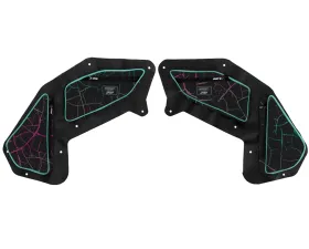 PRP Seats PRP Shreddy Rear Door Bags Pair Cracked and Teal Polaris RZR PRO XP4 PRO R4 Turbo R4