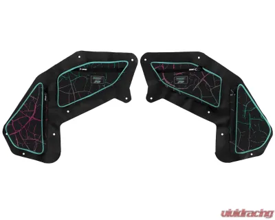 PRP Seats PRP Shreddy Rear Door Bags Pair Cracked and Teal Polaris RZR PRO XP4 PRO R4 Turbo R4 - SHRDYE96-314