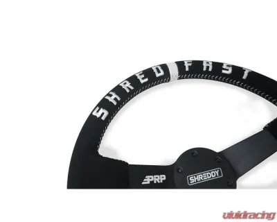 PRP Seats PRP X Shreddy Shred Fast Steering Wheel 13" Diameter Black and White Deep Dish - SHRDYG256