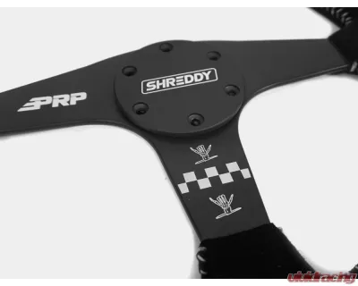 PRP Seats PRP X Shreddy Shred Fast Steering Wheel 13" Diameter Black and White Flat - SHRDYG257