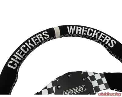 PRP Seats PRP X Shreddy Checkered Steering Wheel 13" Diameter Checkered D-Shaped - SHRDYG258