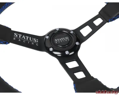 PRP Seats Deep Dish Leather Steering Wheel 13" Diameter Blue - SRG131