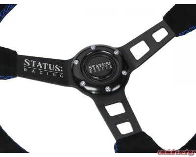 PRP Seats Deep Dish Suede Steering Wheel 13" Diameter Blue - SRG141