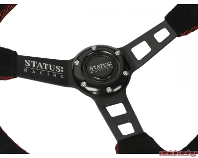 PRP Seats Deep Dish Suede Steering Wheel 13" Diameter Red - SRG142