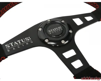 PRP Seats Flat Suede Steering Wheel 13" Diameter Red - SRG152