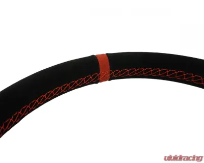 PRP Seats Flat Suede Steering Wheel 13" Diameter Red - SRG152