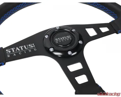 PRP Seats Flat Leather Steering Wheel 13" Diameter Blue - SRG161