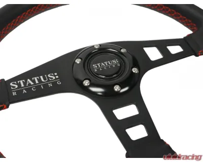 PRP Seats Flat Leather Steering Wheel 13" Diameter Red - SRG162