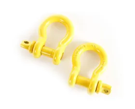 Rugged Ridge D-Ring Shackle Kit, 3/4 inch, Yellow, Pair