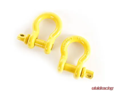 Rugged Ridge D-Ring Shackle Kit, 3/4 inch, Yellow, Pair - 11235.15