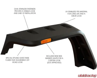 Rugged Ridge Smooth Hurricane Fender Flare Kit Jeep Wrangler JK EU 2007-2018 - 11640.26