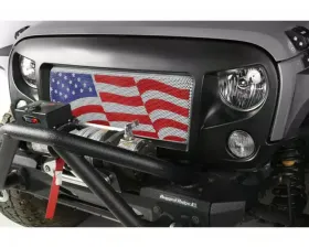 Rugged Ridge Spartan Grille Insert, American Flag; Jeep Wrangler JK 2007-2018