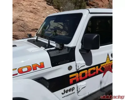 Rock Slide Engineering Larger Cowl LED Light Pod Bracket Jeep Gladiator | Wrangler 2021+ - AC-WS-210-JL