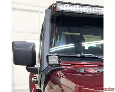 Rock Slide Engineering Lower Larger Cowl LED Light Pod Brackets and Upper Bar Brackets Jeep Gladiator | Wrangler 2021+ - AC-WS-211-JL