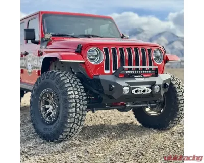 Rock Slide Engineering Big Sky Aluminum Stubby Front Bumper  Jeep Wrangler JL | Jeep Gladiator 2018-2025 - FB-S-300-JL