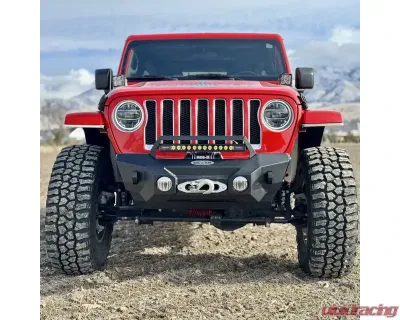 Rock Slide Engineering Big Sky Aluminum Stubby Front Bumper  Jeep Wrangler JL | Jeep Gladiator 2018-2025 - FB-S-300-JL