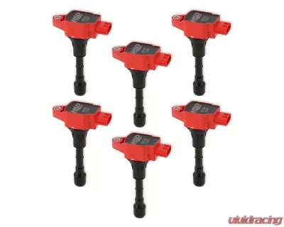 MSD Ignition Coil - Blaster Series - Fits Nissan/Infiniti 3.5L - Red - 6-Pack - 827916