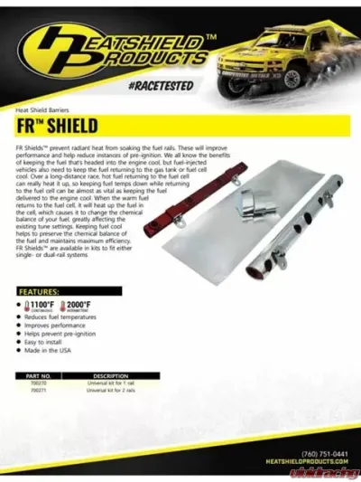 Heatshield Products Fuel Rail Heatshield Products Shield Kit 6X18 Inch 2 Pack - 700271