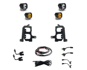 Baja Designs S1 Dual Fog Pocket Light Kit Clear Spot/Amber GMC Sierra 1500 2019-2022