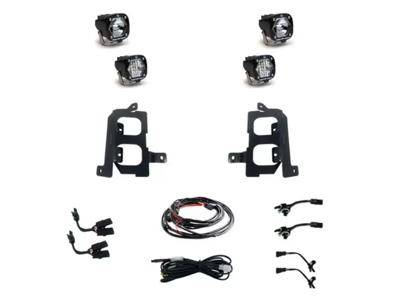 Baja Design Fog Pocket Kits Clear Spot/ Clear Wide Cornering GMC Sierra | 2500HD | 3500HD 2000-2021 - 447855