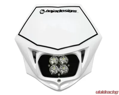 Baja Designs Squadron Pro A/C Motorcycle Headlight LED Race Light w/ White Shell - 497001WTAC