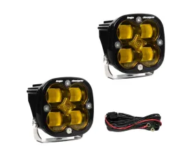 Baja Designs Squadron SAE Pair Universal LED Spot Amber