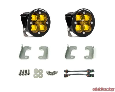 Baja Designs Jeep JK Squadron-R SAE Fog Pocket Light Kit Amber Lens For Standard OE Bumper Jeep Wrangler JK 2007-2009 - 448143