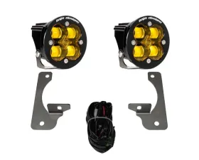 Baja Designs Jeep JK Squadron-R SAE Fog Pocket Light Kit Amber Lens For Premium OE Bumper Jeep Wrangler JK 2007-2009
