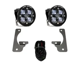 Baja Designs Squadron R SAE Fog Pocket Light Kit White Jeep Wrangler JK w/Premium OE Bumper 2007-2018