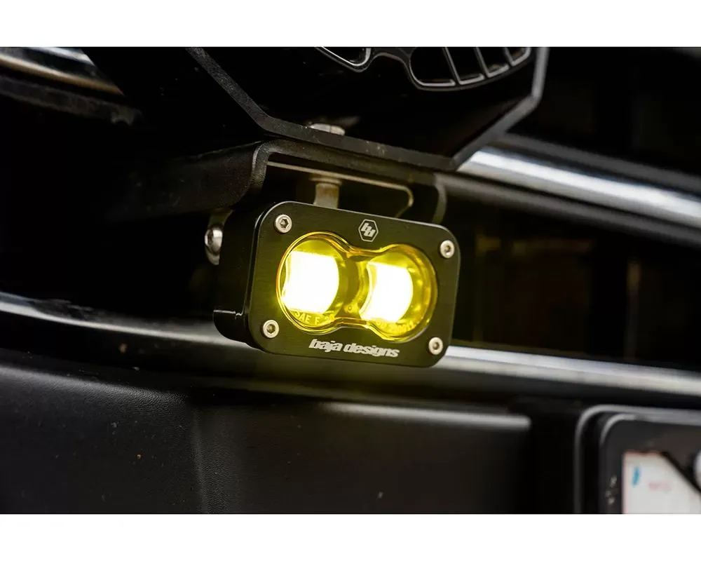 Baja Design Amber S2 SAE Sportsmen Fog Pocket Light Kit Ford Bronco w/ Steel Bumper 2021+ - 448178