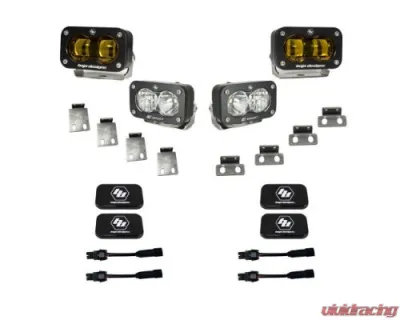 Baja Designs S2 SAE Amber/S2 Sport Fog Pocket Kit Ford Raptor 2021-2025 | Bronco Raptor 2022+ - 448181
