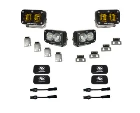 Baja Designs S2 SAE Amber/S2 Pro Fog Pocket Kit Ford Raptor 2021-2025 | Bronco Raptor 2022+