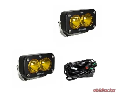Baja Designs Amber Lens Spot Pattern Pair S2 Pro Series LED Light Pods - 487811