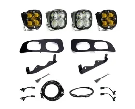 Baja Designs Amber Squadron SAE/Squadron Sport Dual Fog Pocket Light Kit w/ Upfitter Wiring Ford F-250 | F-350 2023+