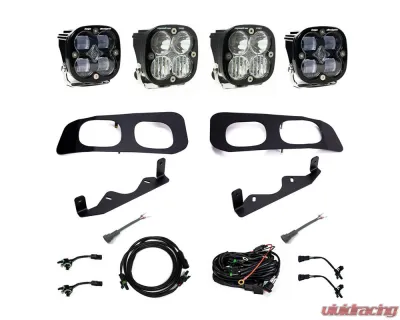 Baja Designs Clear Squadron SAE/Squadron Pro Dual Fog Pocket Light Kit w/ Toggle Wiring Ford F-250 | F-350 2023+ - 448227