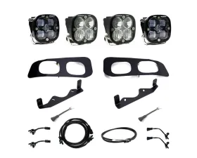 Baja Designs Clear Squadron SAE/Squadron Pro Dual Fog Pocket Light Kit w/ Upfitter Wiring Ford F-250 | F-350 2023+