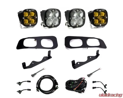 Baja Designs Amber Squadron SAE/Squadron Pro Dual Fog Pocket Light Kit w/ Toggle Wiring Ford F-250 | F-350 2023+ - 448228