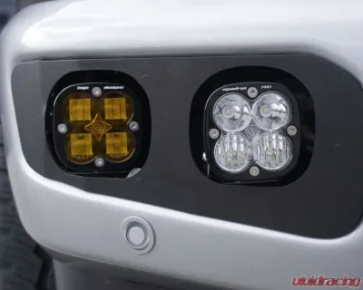 Baja Designs Amber Squadron SAE/Squadron Pro Dual Fog Pocket Light Kit w/ Upfitter Wiring Ford F-250 | F-350 2023+ - 448228UP