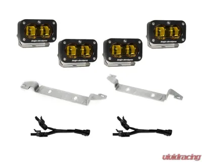 Baja Designs S2 SAE OEM Fog Light Replacement Kit w/ Amber Lens Toyota Tacoma 2024+ - 448240