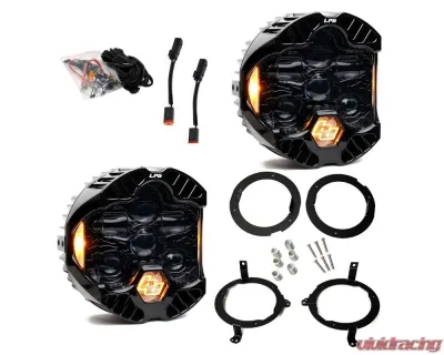 Baja Designs Amber DOT LP6 LED Headlight Kit w/ Halogen Jeep Wrangler | Gladiator 2018-2025 - 44-8312