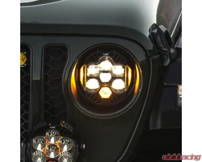 Baja Designs Amber DOT LP6 LED Headlight Kit w/ Halogen Jeep Wrangler | Gladiator 2018-2025 - 44-8312